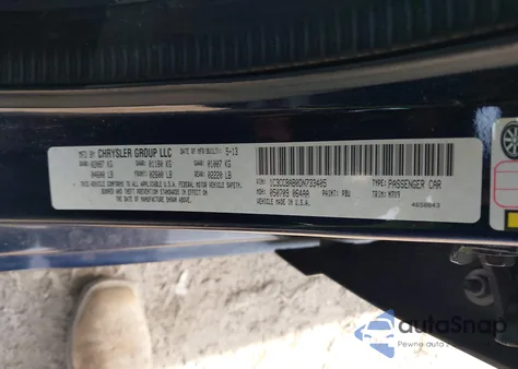 2013 Chrysler 200 Lx из США, поврежденный, VIN 1C3CCBAB0DN733405